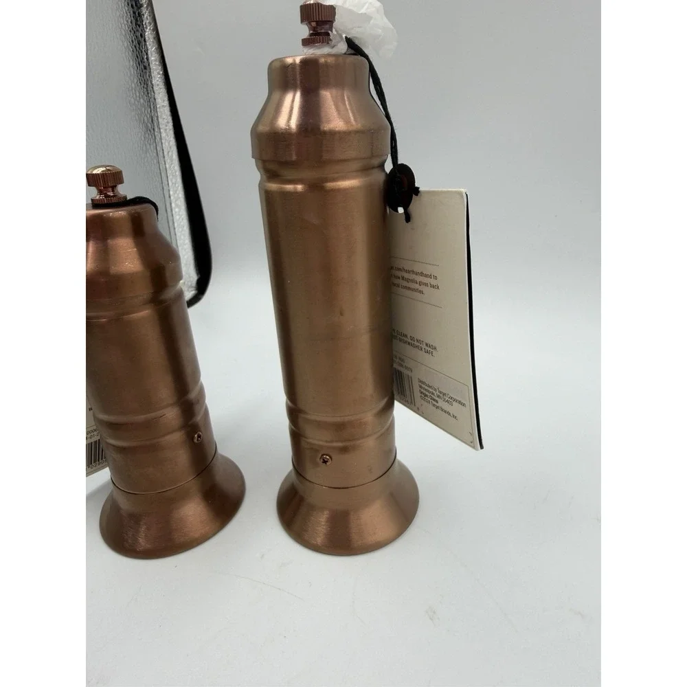 Pair Hearth & Hand With Magnolia Salt & Pepper Copper Finish Crank Grinders NWT - Picture 8 of 16